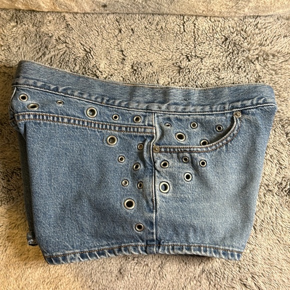 Vintage Levi’s Jean Shorts With Peek A Boo Grommets - Picture 7 of 10